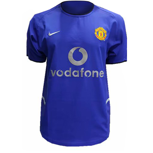 2002-03 Manchester United Away Blue Retro Soccer Jersey Shirt